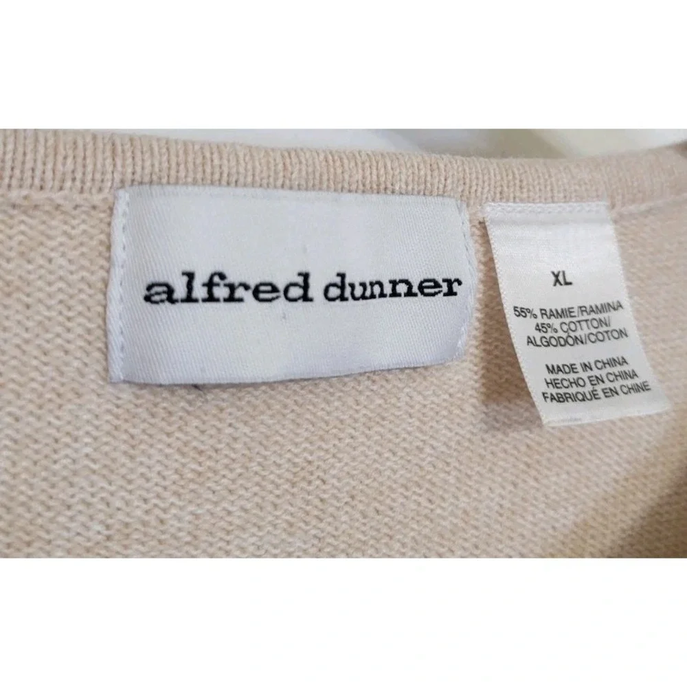 Alfred Dunner Embroidered Beaded Spring Floral Sweater‎ Knit Womens Large Granny